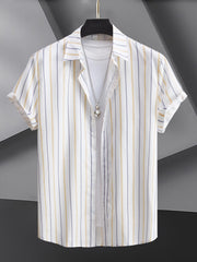 Men's Business Casual Short Sleeves Striped Shirts