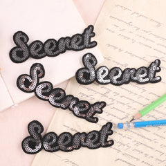 4pcs Sequin Embroidered Letter Applique Patch DIY Iron On Patch