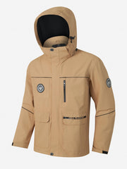 Men's Hooded Windbreaker Jacket Large Pocket Warm Jacket For Winter