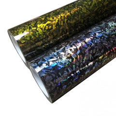 High Gloss Rainbow Holographic Forged Carbon Laser Vinyl Film PET