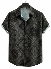 Paisley Print Men's Hawaiian Shirt for Summer Vacation
