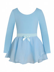 Girls Chiffon Skinny Ballet Dress Long Sleeve Dance Costume