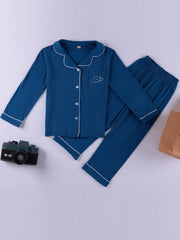 2pcs Boys Comfy Pajamas Set Shirts And Trousers Kids Clothes