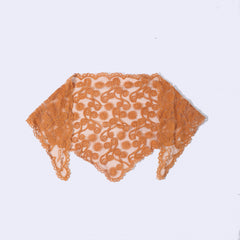 Vintage Lace Triangle Scarf Solid Wave Sun Embroidery Mantilla Head Covering