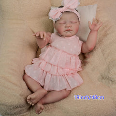 Adorable Reborn Girl Doll 19 Soft Vinyl & Fabric Hand Painted Hair Doll Girl