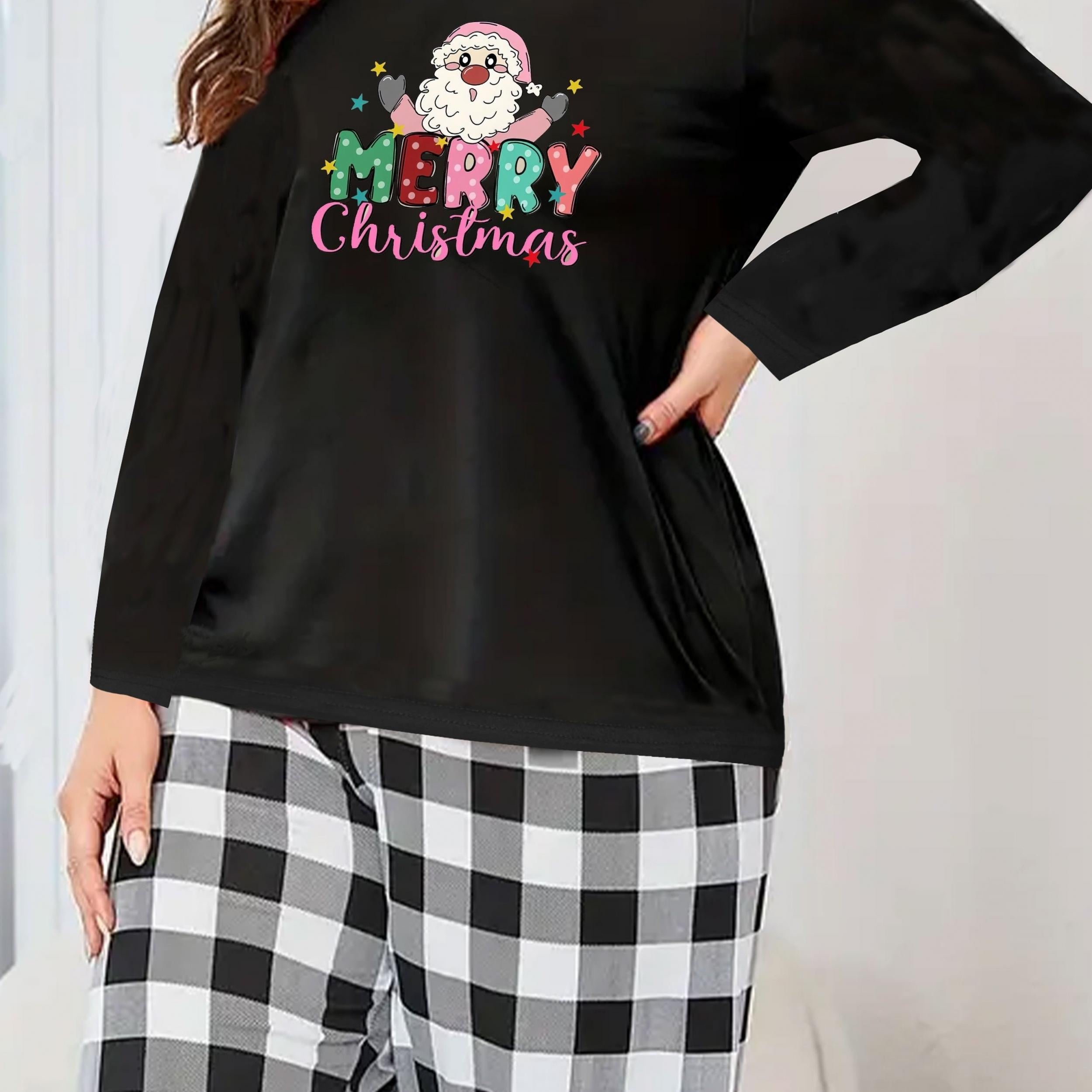 Women's Santa Claus Print Lounge Set