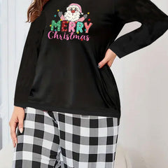 Women's Santa Claus Print Lounge Set