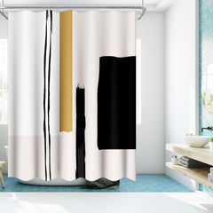 Grey Geometric Abstract Shower Curtain 182x182 cm