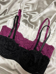 3pcs Lace Unlined Bras Women's Lingerie