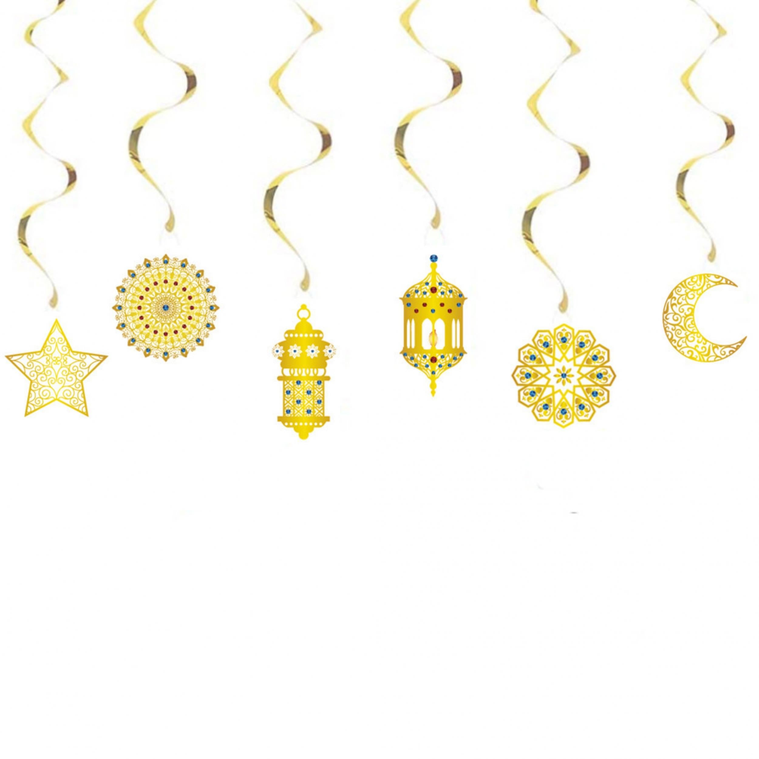 Golden Moon Star Hanging Ornament for Holiday Party Decoration