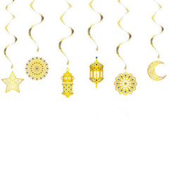 Golden Moon Star Hanging Ornament for Holiday Party Decoration
