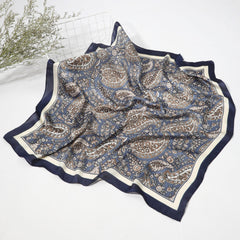 Vintage Square Scarf Satin Silk Shawl Bandana Paisley Print Head Wraps
