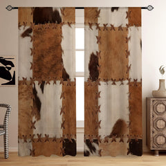 Animal Fur Printed Translucent Curtains for Living Room Bedroom Home Decor