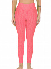 Honeycomb Bubble Slimming Yoga Leggings High Stretch Sports Tight Pants