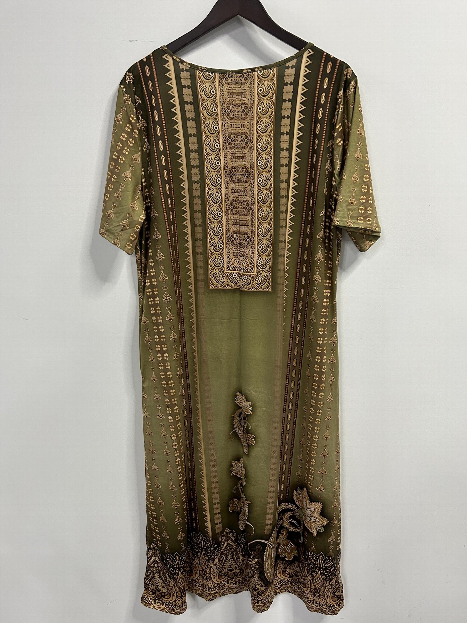 Boho Dress Women's Plus Tribal Print Short Sleeve Dress