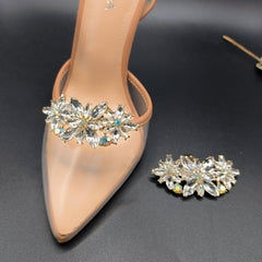 Colorful Fake Diamond 3 Plum Blossom Shoe Accessories - Set Of 2