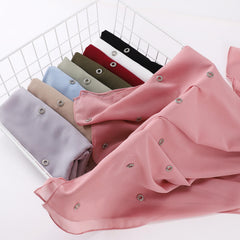 Rhinestone Rivet Chiffon Scarf Hijab Casual Shawl Head Wrap Turban