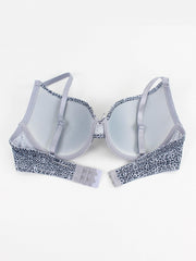 2pcs Solid & Leopard Push Up Bras Women's Lingerie