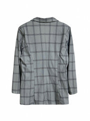 Plaid Print Blazer & Pants Suit Set