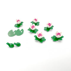 DIY MOC Pond Building Blocks Set with Lotus Water Plants Frog Squirrel Mushroom
