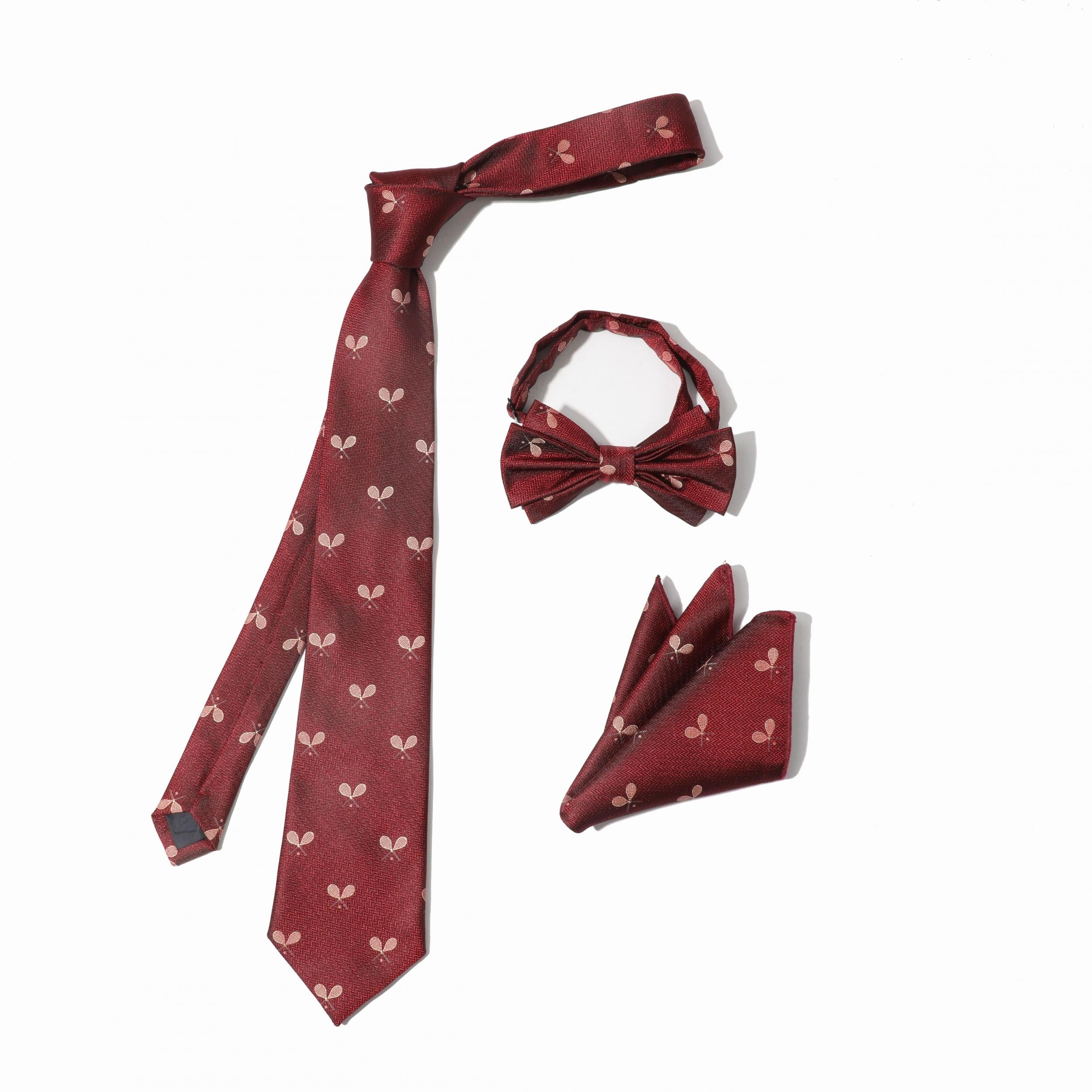 3pc Men's Suit Set Business Banquet Wedding Neck Tie Chest Scarf