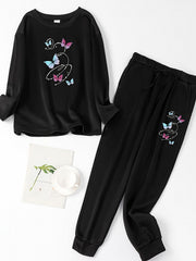 Butterfly Lounge Set Long Sleeve Tee & Joggers