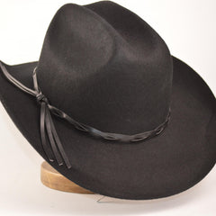 Men's Tweed Cowboy Hat Metal Buckle Wool Retro Knight Hat