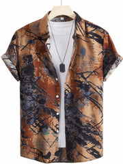 Print Men's Casual Short Sleeve Shirt for Summer Vacation