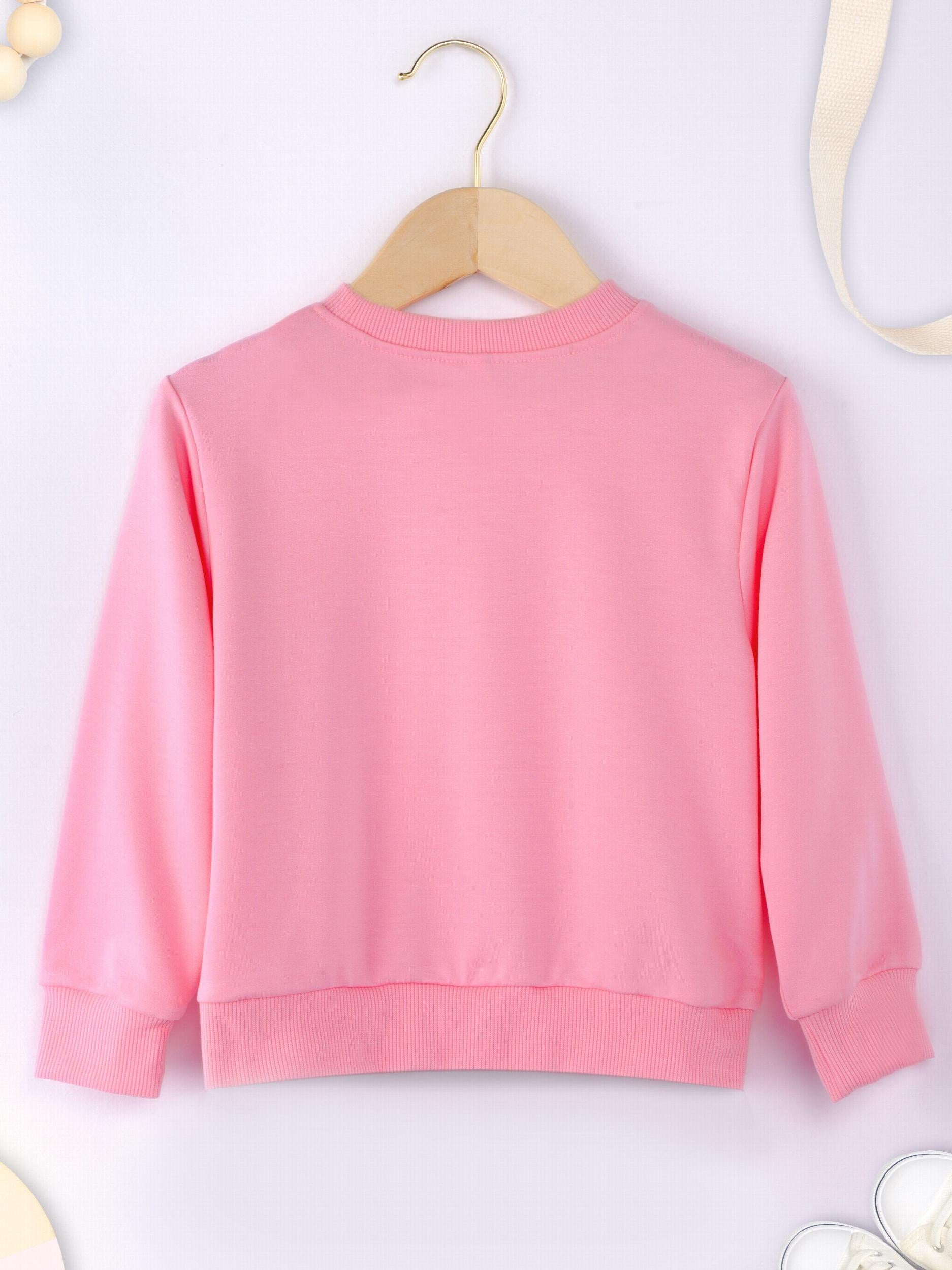 Girls Sweatshirt ''Could I Be Any Cuter'' Print Crew Neck Tops