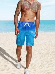 Hawaii Tropical Leaf Print Beach Shorts Quick Drying