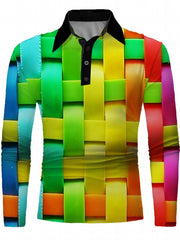 Men's Compression Colorful Print Long Sleeve T shirt