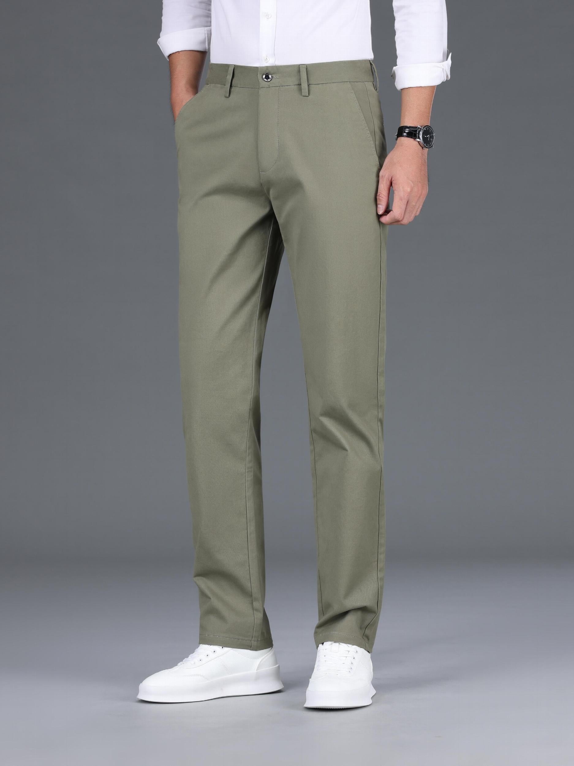 Men's Classic Stretch Dress Pants for Fall Winter Business