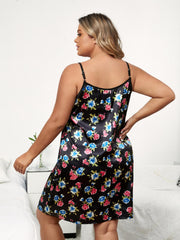 Foliage Print Loose Comfort Cami Dress