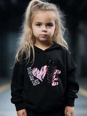 Love Letter Pattern 2pcs Kids Activewear Sets - Comfy Outfits for Sports