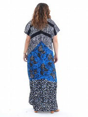 Kaftan Dress Set Graphic Print Contrast Lace Hijab 2pcs S