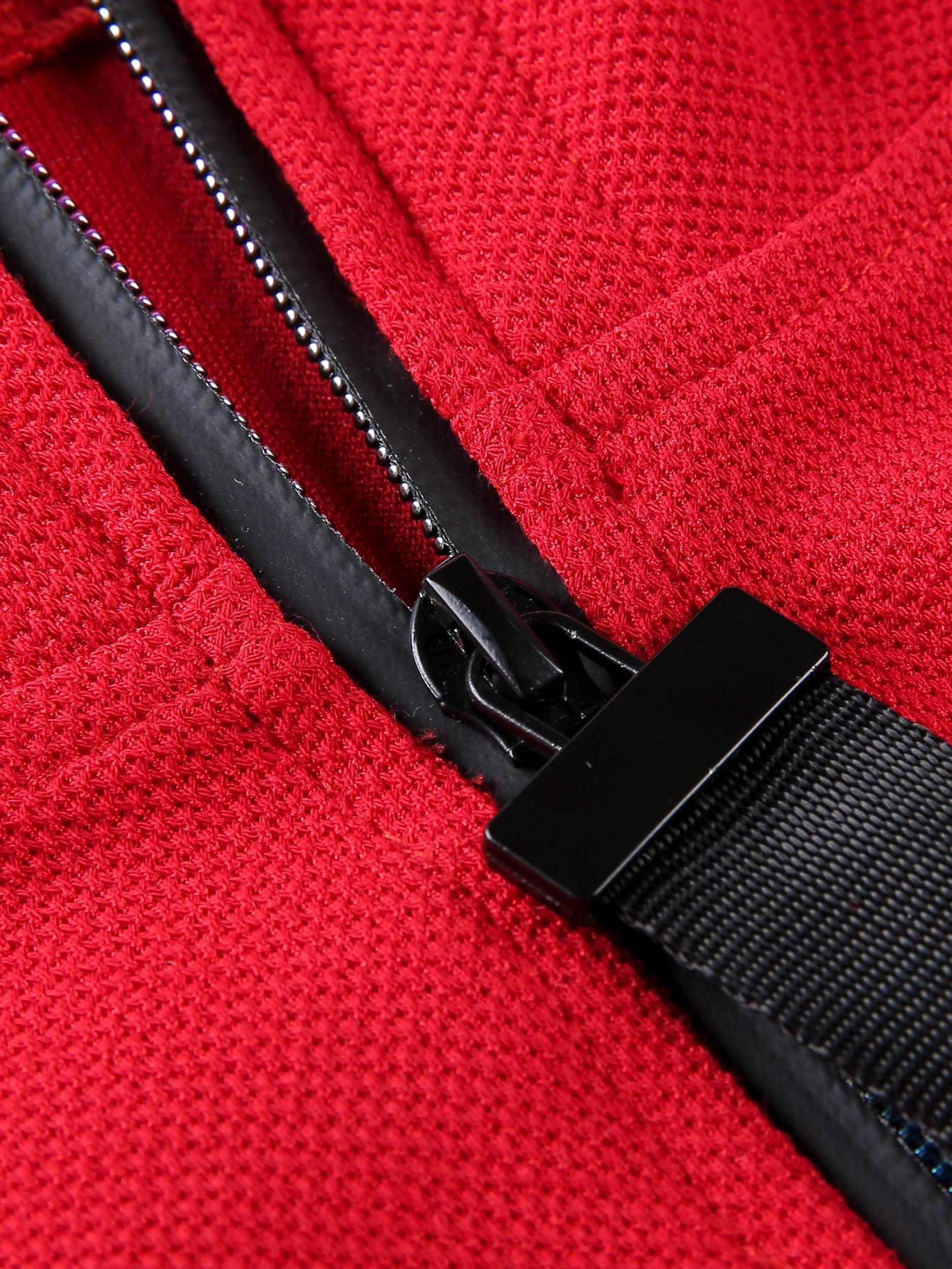 Loose Knitted Sports Jacket Zipper Hooded with Thumb Hole
