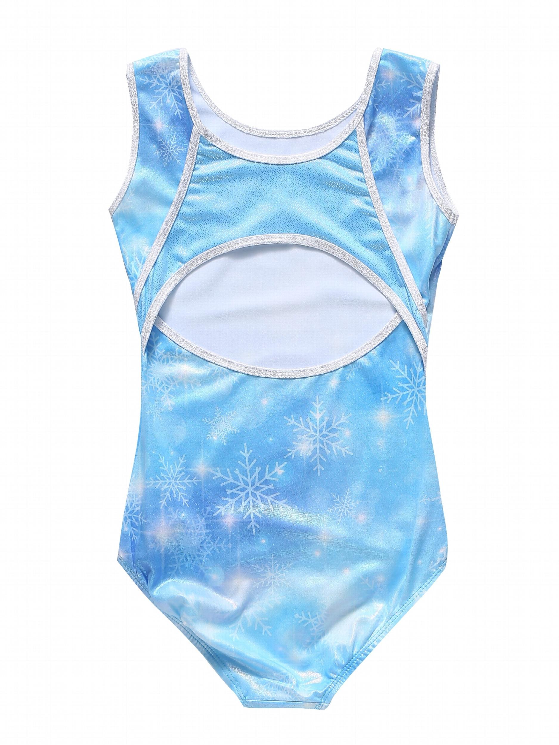 Snowflake Graphic Ballet Leotard Sleeveless Gymnastics Dance Suit