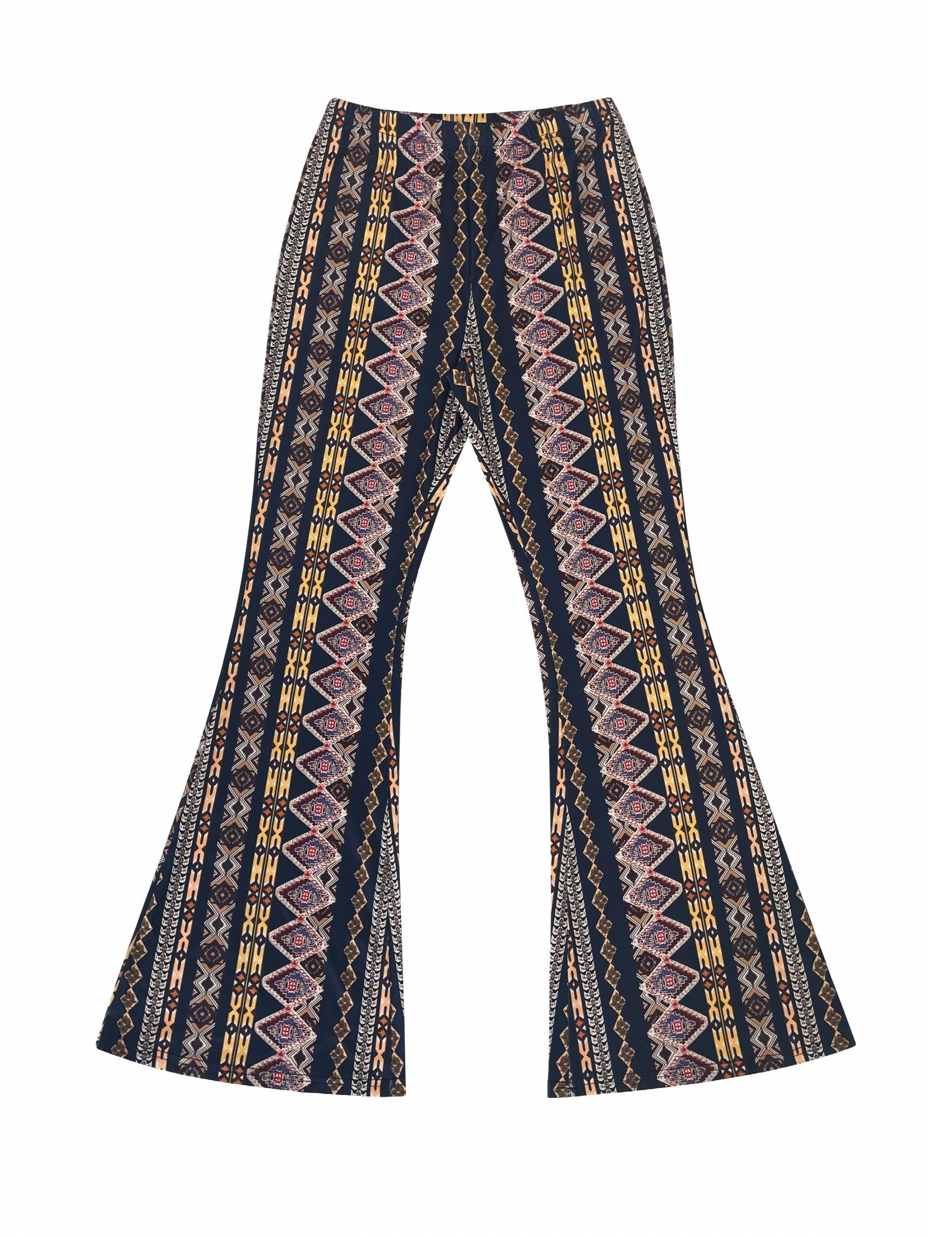 Geometric Pattern Flare Leg Workout Pants Women's Activewear