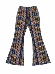 Geometric Pattern Flare Leg Workout Pants Women's Activewear