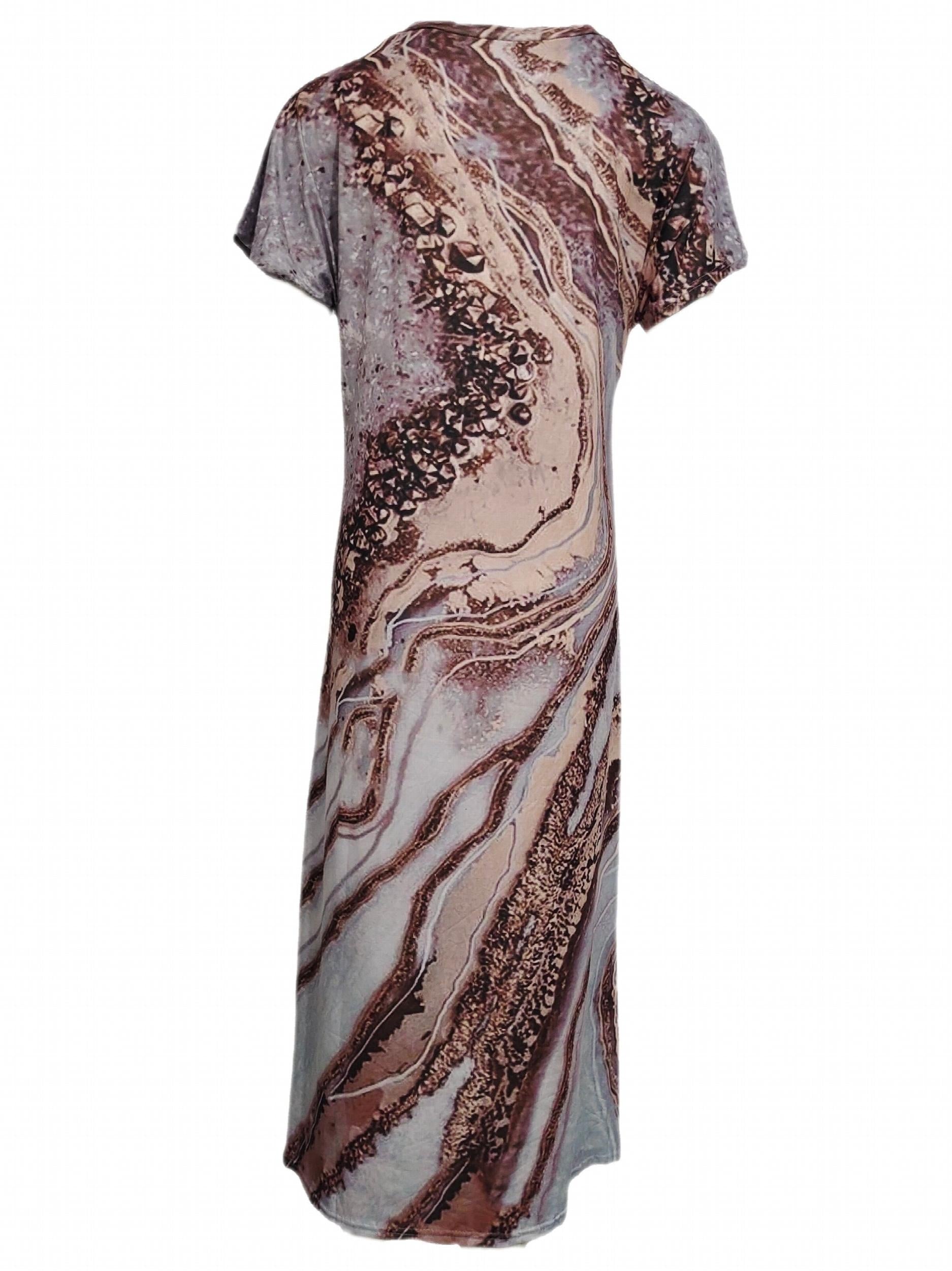 Floral Print V Neck Dress with Side Split