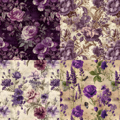 Violet Theme DIY Wrapping Paper 24 Sheets