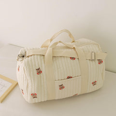 Embroidered Travel Bag for Stylish Moms - Large Capacity