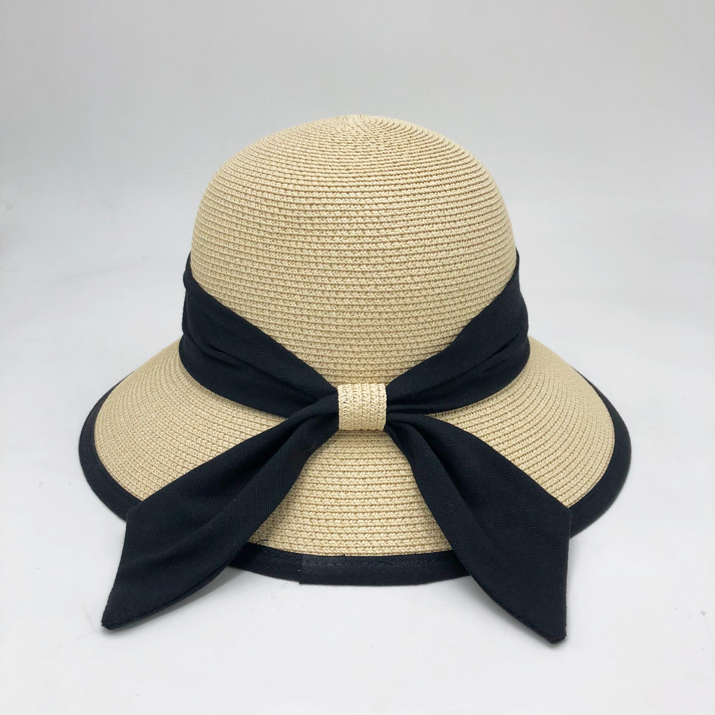 Foldable Bucket Hat for Women Sun Protection Straw Travel Beach Hats