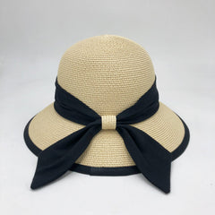 Foldable Bucket Hat for Women Sun Protection Straw Travel Beach Hats