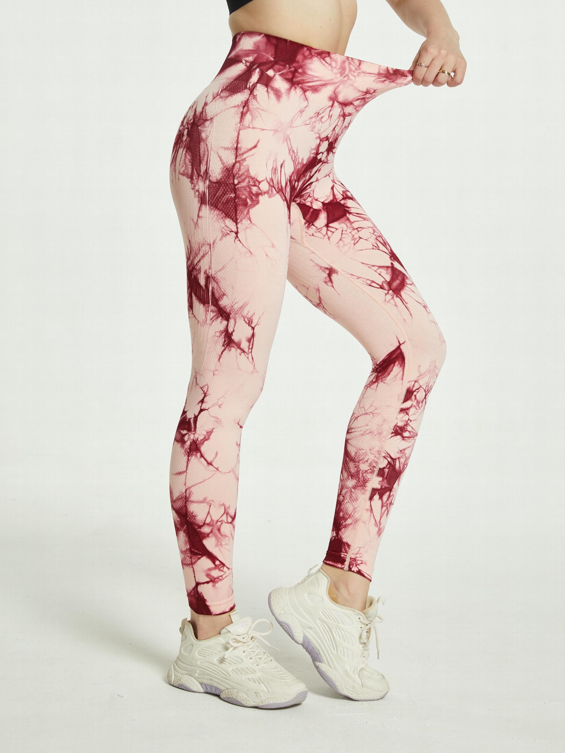 Tie Dye Fitness High Strech Sports Leggings High Waist Yoga Running Tight Pants