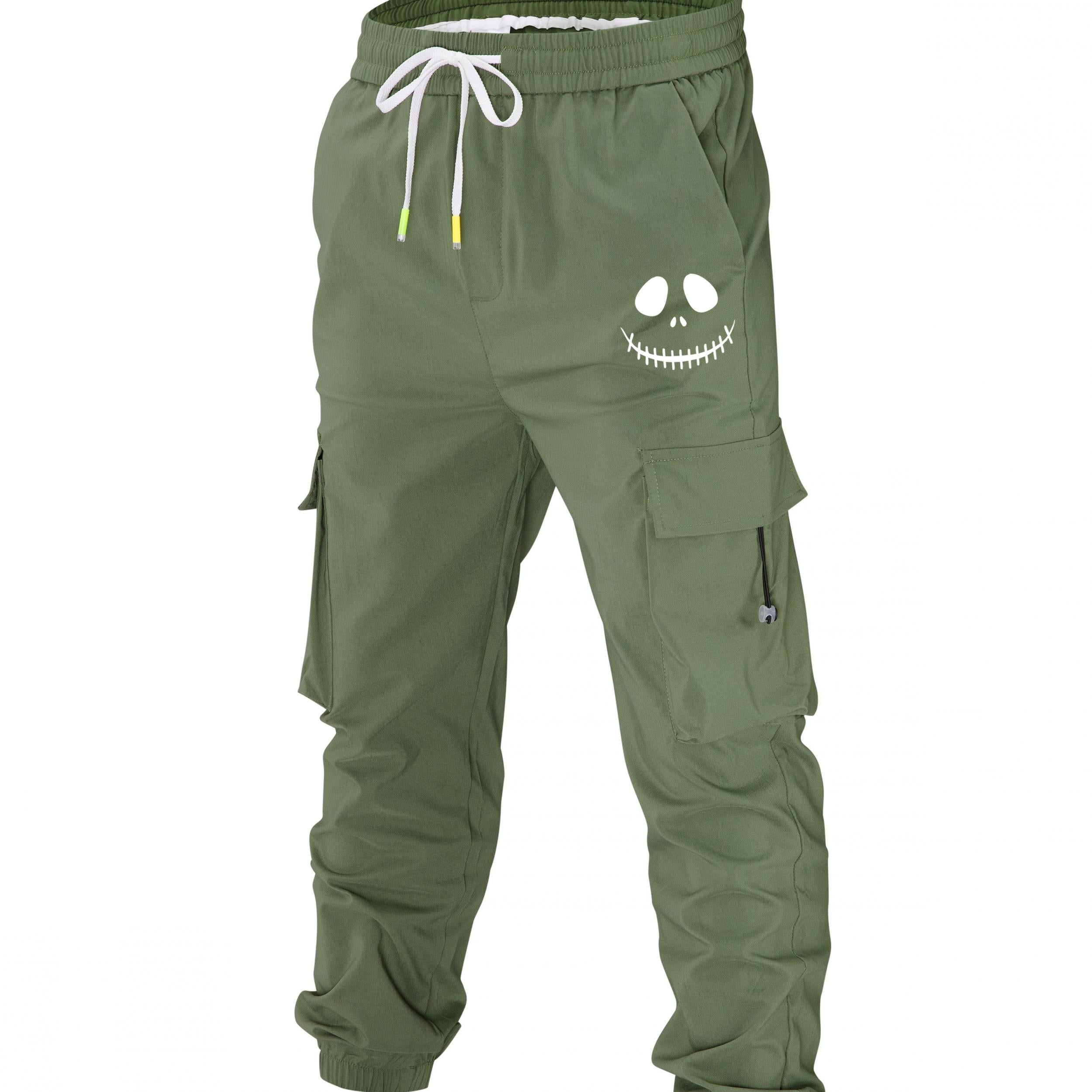 Men's Skull Print Cargo Pants with Pockets