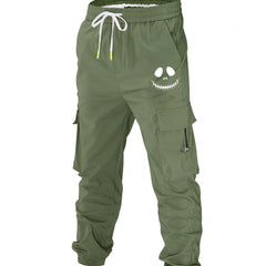 Men's Skull Print Cargo Pants with Pockets