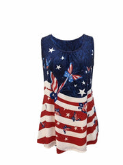 American Flag Butterfly Print Tank Top