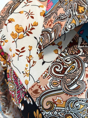 Boho Blouse Women's Plus Paisley Print Button Up Long Sleeve Blouse