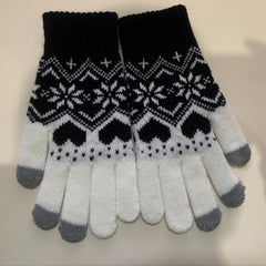 Snowflake Knitted Gloves Touch Screen Winter Thickened